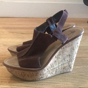 Elizabeth and James suede cork shoes - worn once!